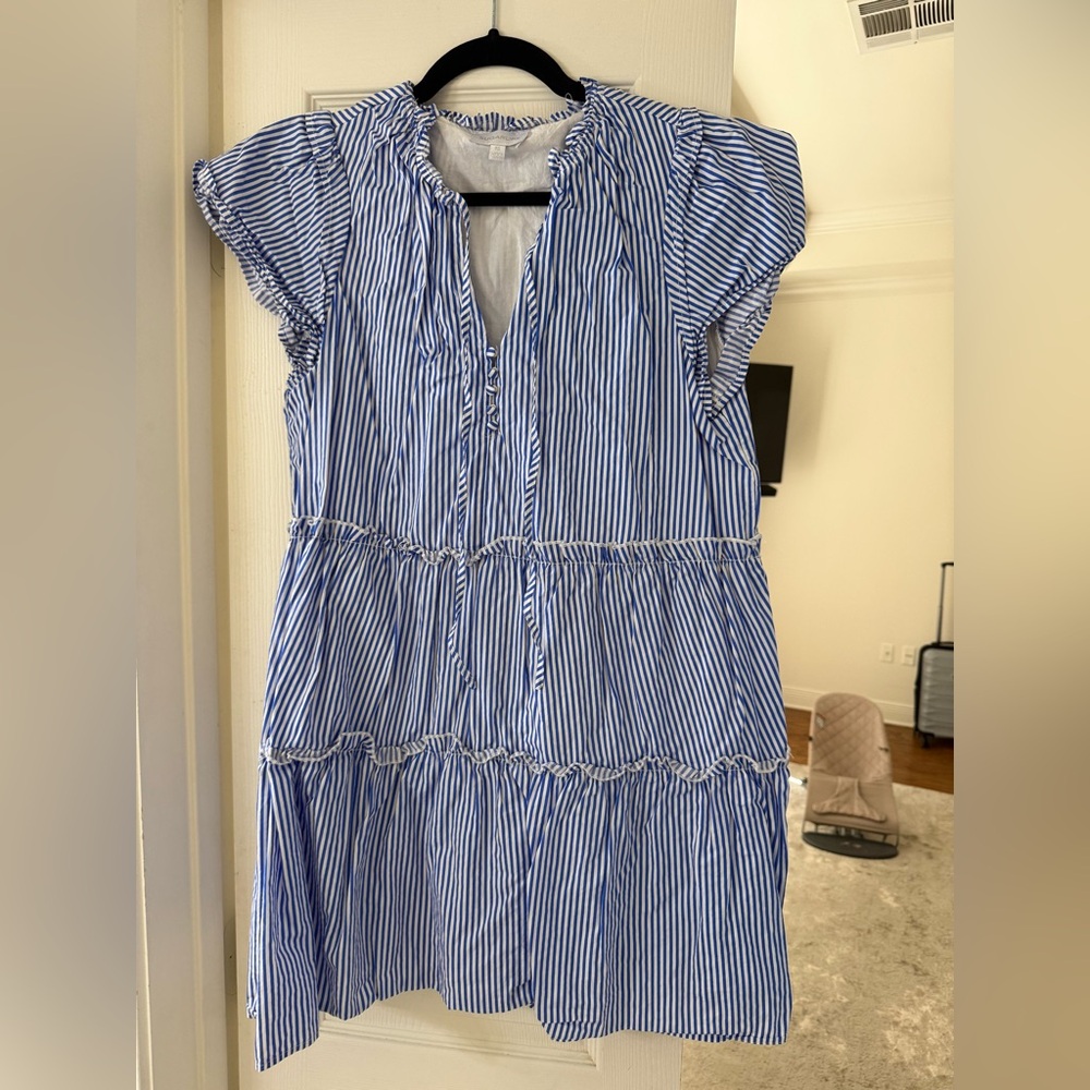 Sugarlips Blue and White Striped Kids Dress